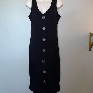 Tea length button sweater dress